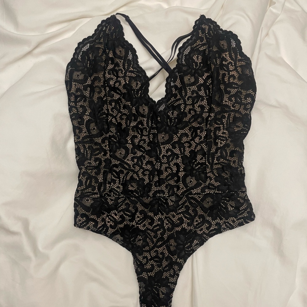Elegant Black Lace Bodysuit
